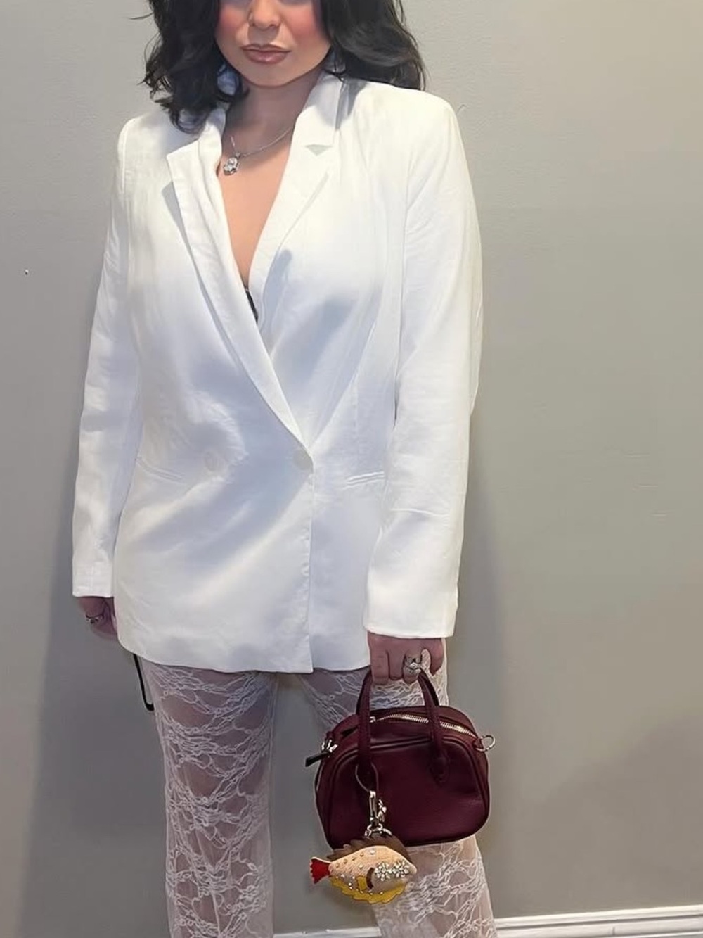 H&M Women's White Blazer Jacket